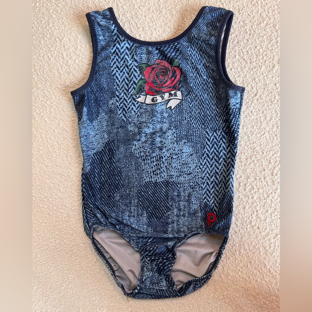Plum Practicewear leotard Leo Gymnastics AM Adult Medium denim-color rose